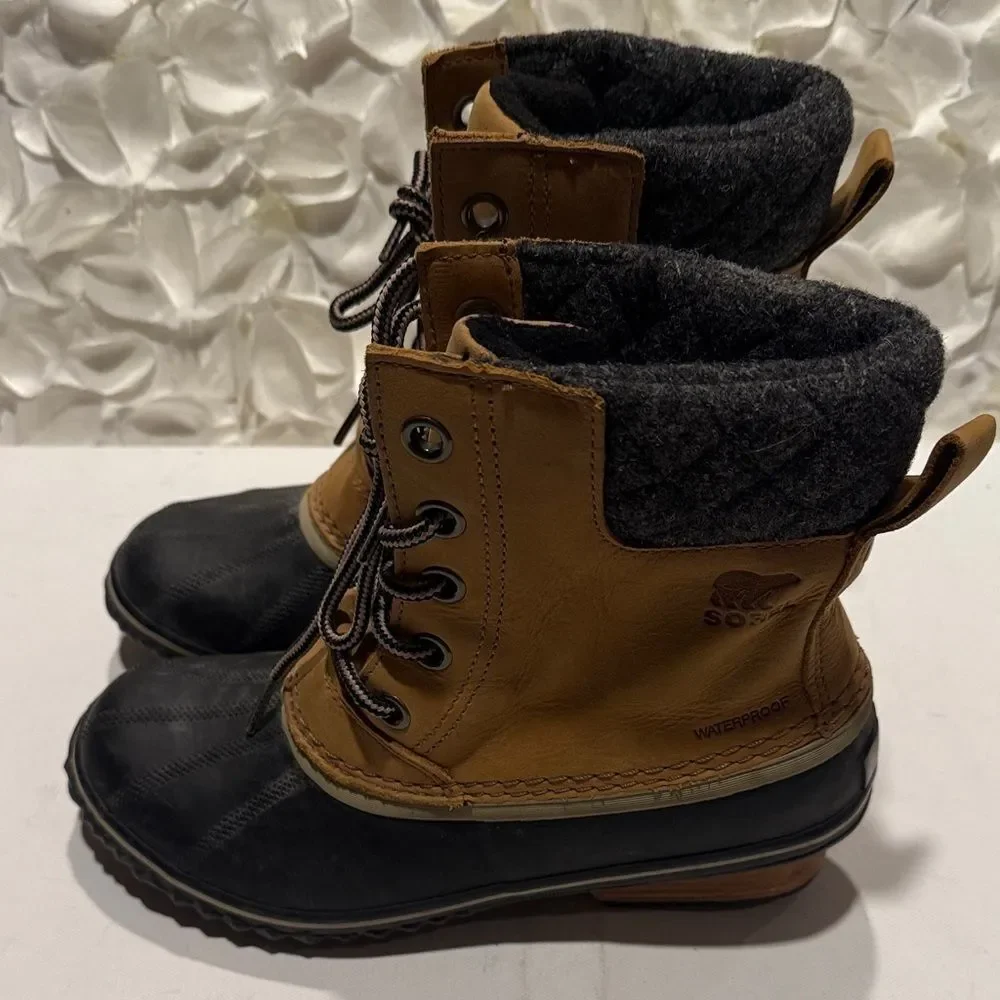 Sorel Tan and Black Waterproof Boots